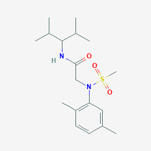 molecular formula C18H30N2O3S B5174117 N~2~-(2,5-dimethylphenyl)-N~1~-(1-isopropyl-2-methylpropyl)-N~2~-(methylsulfonyl)glycinamide 