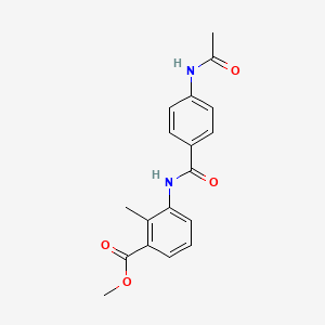 molecular formula C18H18N2O4 B5174122 methyl 3-{[4-(acetylamino)benzoyl]amino}-2-methylbenzoate 