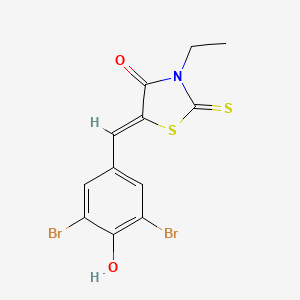 molecular formula C12H9Br2NO2S2 B5174128 5-(3,5-dibromo-4-hydroxybenzylidene)-3-ethyl-2-thioxo-1,3-thiazolidin-4-one 