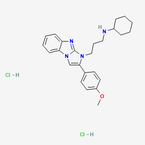 N-{3-[2-(4-methoxyphenyl)-1H-imidazo[1,2-a]benzimidazol-1-yl]propyl}cyclohexanamine dihydrochloride