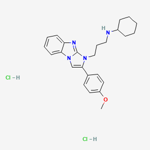 molecular formula C25H32Cl2N4O B5174130 N-{3-[2-(4-methoxyphenyl)-1H-imidazo[1,2-a]benzimidazol-1-yl]propyl}cyclohexanamine dihydrochloride 