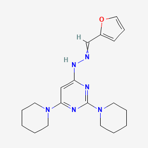 molecular formula C19H26N6O B5174146 2-furaldehyde (2,6-di-1-piperidinyl-4-pyrimidinyl)hydrazone 