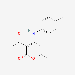 molecular formula C15H15NO3 B5174147 3-acetyl-6-methyl-4-[(4-methylphenyl)amino]-2H-pyran-2-one 