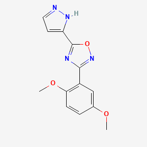molecular formula C13H12N4O3 B5174170 3-(2,5-dimethoxyphenyl)-5-(1H-pyrazol-3-yl)-1,2,4-oxadiazole 