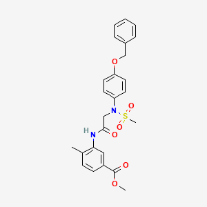 molecular formula C25H26N2O6S B5174174 methyl 3-{[N-[4-(benzyloxy)phenyl]-N-(methylsulfonyl)glycyl]amino}-4-methylbenzoate 