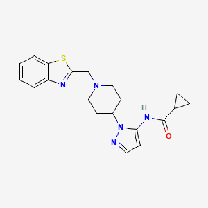 molecular formula C20H23N5OS B5174182 N-{1-[1-(1,3-benzothiazol-2-ylmethyl)-4-piperidinyl]-1H-pyrazol-5-yl}cyclopropanecarboxamide 