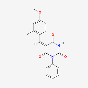 molecular formula C19H16N2O4 B5174201 5-(4-methoxy-2-methylbenzylidene)-1-phenyl-2,4,6(1H,3H,5H)-pyrimidinetrione 