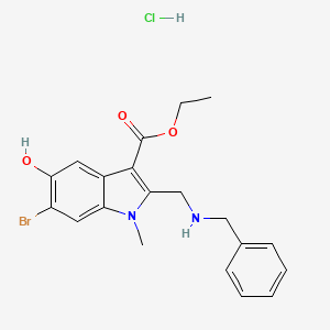molecular formula C20H22BrClN2O3 B5174208 ethyl 2-[(benzylamino)methyl]-6-bromo-5-hydroxy-1-methyl-1H-indole-3-carboxylate hydrochloride 