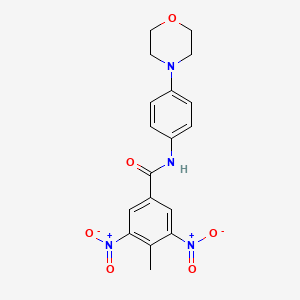 molecular formula C18H18N4O6 B5174210 4-methyl-N-[4-(4-morpholinyl)phenyl]-3,5-dinitrobenzamide 