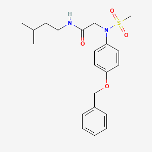 molecular formula C21H28N2O4S B5174218 N~2~-[4-(benzyloxy)phenyl]-N~1~-(3-methylbutyl)-N~2~-(methylsulfonyl)glycinamide 