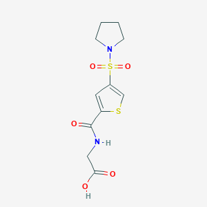 molecular formula C11H14N2O5S2 B5174231 N-{[4-(1-pyrrolidinylsulfonyl)-2-thienyl]carbonyl}glycine 