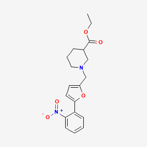 molecular formula C19H22N2O5 B5174242 ethyl 1-{[5-(2-nitrophenyl)-2-furyl]methyl}-3-piperidinecarboxylate 
