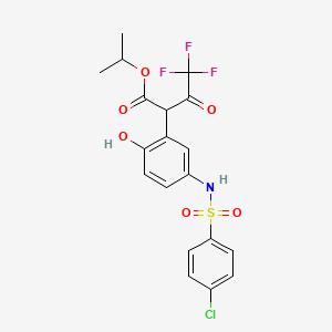 molecular formula C19H17ClF3NO6S B5174249 isopropyl 2-(5-{[(4-chlorophenyl)sulfonyl]amino}-2-hydroxyphenyl)-4,4,4-trifluoro-3-oxobutanoate 