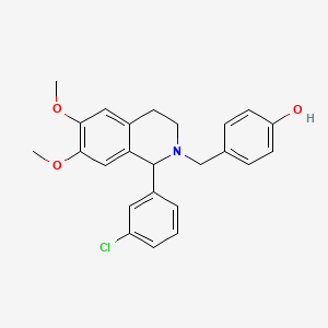 molecular formula C24H24ClNO3 B5174258 4-{[1-(3-chlorophenyl)-6,7-dimethoxy-3,4-dihydro-2(1H)-isoquinolinyl]methyl}phenol 