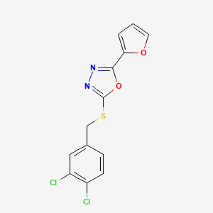 molecular formula C13H8Cl2N2O2S B5174262 2-[(3,4-dichlorobenzyl)thio]-5-(2-furyl)-1,3,4-oxadiazole 