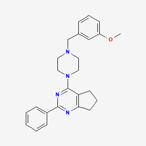 molecular formula C25H28N4O B5174265 4-[4-(3-methoxybenzyl)-1-piperazinyl]-2-phenyl-6,7-dihydro-5H-cyclopenta[d]pyrimidine 
