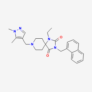 molecular formula C26H31N5O2 B5174269 8-[(1,5-dimethyl-1H-pyrazol-4-yl)methyl]-1-ethyl-3-(1-naphthylmethyl)-1,3,8-triazaspiro[4.5]decane-2,4-dione 