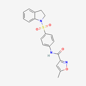 molecular formula C19H17N3O4S B5174295 N-[4-(2,3-dihydro-1H-indol-1-ylsulfonyl)phenyl]-5-methyl-3-isoxazolecarboxamide 