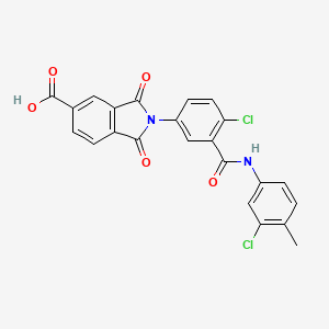 molecular formula C23H14Cl2N2O5 B5174338 2-(4-chloro-3-{[(3-chloro-4-methylphenyl)amino]carbonyl}phenyl)-1,3-dioxo-5-isoindolinecarboxylic acid 