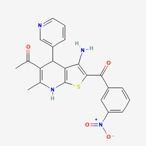 1-[3-amino-6-methyl-2-(3-nitrobenzoyl)-4-(3-pyridinyl)-4,7-dihydrothieno[2,3-b]pyridin-5-yl]ethanone