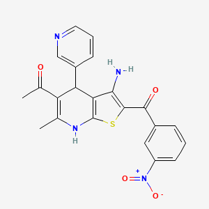 molecular formula C22H18N4O4S B5174375 1-[3-amino-6-methyl-2-(3-nitrobenzoyl)-4-(3-pyridinyl)-4,7-dihydrothieno[2,3-b]pyridin-5-yl]ethanone 