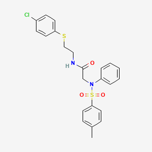 molecular formula C23H23ClN2O3S2 B5174384 N~1~-{2-[(4-chlorophenyl)thio]ethyl}-N~2~-[(4-methylphenyl)sulfonyl]-N~2~-phenylglycinamide 