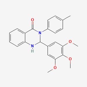 molecular formula C24H24N2O4 B5174399 3-(4-methylphenyl)-2-(3,4,5-trimethoxyphenyl)-2,3-dihydro-4(1H)-quinazolinone 