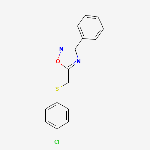 molecular formula C15H11ClN2OS B5174403 5-{[(4-chlorophenyl)thio]methyl}-3-phenyl-1,2,4-oxadiazole 