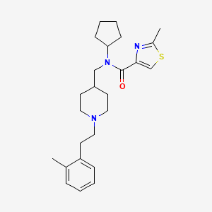 N-cyclopentyl-2-methyl-N-({1-[2-(2-methylphenyl)ethyl]-4-piperidinyl}methyl)-1,3-thiazole-4-carboxamide