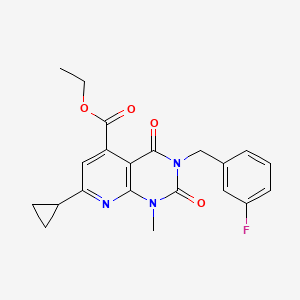 ethyl 7-cyclopropyl-3-(3-fluorobenzyl)-1-methyl-2,4-dioxo-1,2,3,4-tetrahydropyrido[2,3-d]pyrimidine-5-carboxylate