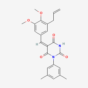 molecular formula C24H24N2O5 B5174454 5-(3-allyl-4,5-dimethoxybenzylidene)-1-(3,5-dimethylphenyl)-2,4,6(1H,3H,5H)-pyrimidinetrione 