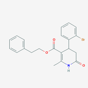 molecular formula C21H20BrNO3 B5174466 2-phenylethyl 4-(2-bromophenyl)-2-methyl-6-oxo-1,4,5,6-tetrahydro-3-pyridinecarboxylate 