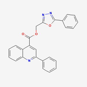 molecular formula C25H17N3O3 B5174537 (5-phenyl-1,3,4-oxadiazol-2-yl)methyl 2-phenyl-4-quinolinecarboxylate 