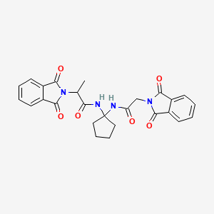 molecular formula C26H24N4O6 B5174548 2-(1,3-dioxo-1,3-dihydro-2H-isoindol-2-yl)-N-(1-{[(1,3-dioxo-1,3-dihydro-2H-isoindol-2-yl)acetyl]amino}cyclopentyl)propanamide 