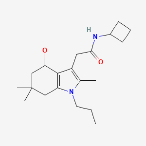 molecular formula C20H30N2O2 B5174557 N-cyclobutyl-2-(2,6,6-trimethyl-4-oxo-1-propyl-4,5,6,7-tetrahydro-1H-indol-3-yl)acetamide 