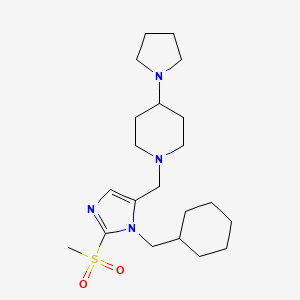 molecular formula C21H36N4O2S B5174561 1-{[1-(cyclohexylmethyl)-2-(methylsulfonyl)-1H-imidazol-5-yl]methyl}-4-(1-pyrrolidinyl)piperidine 
