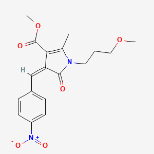 molecular formula C18H20N2O6 B5174568 methyl 1-(3-methoxypropyl)-2-methyl-4-(4-nitrobenzylidene)-5-oxo-4,5-dihydro-1H-pyrrole-3-carboxylate 