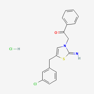 molecular formula C18H16Cl2N2OS B5174580 2-[5-(3-chlorobenzyl)-2-imino-1,3-thiazol-3(2H)-yl]-1-phenylethanone hydrochloride 