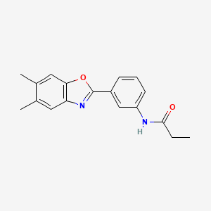 molecular formula C18H18N2O2 B5174587 N-[3-(5,6-dimethyl-1,3-benzoxazol-2-yl)phenyl]propanamide 