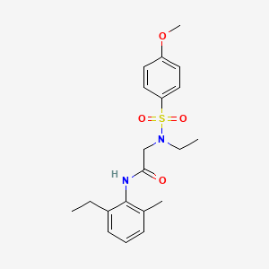 molecular formula C20H26N2O4S B5174595 N~2~-ethyl-N~1~-(2-ethyl-6-methylphenyl)-N~2~-[(4-methoxyphenyl)sulfonyl]glycinamide 