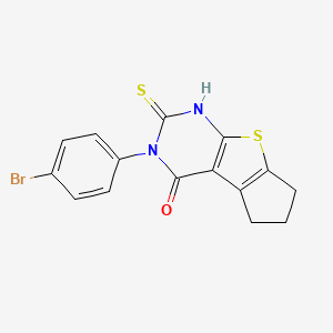 molecular formula C15H11BrN2OS2 B5174602 3-(4-bromophenyl)-2-mercapto-3,5,6,7-tetrahydro-4H-cyclopenta[4,5]thieno[2,3-d]pyrimidin-4-one 