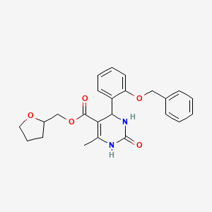 molecular formula C24H26N2O5 B5174616 tetrahydro-2-furanylmethyl 4-[2-(benzyloxy)phenyl]-6-methyl-2-oxo-1,2,3,4-tetrahydro-5-pyrimidinecarboxylate 