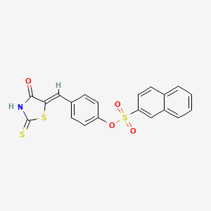 molecular formula C20H13NO4S3 B5174629 4-[(4-oxo-2-thioxo-1,3-thiazolidin-5-ylidene)methyl]phenyl 2-naphthalenesulfonate 