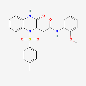 N-(2-methoxyphenyl)-2-{1-[(4-methylphenyl)sulfonyl]-3-oxo-1,2,3,4-tetrahydro-2-quinoxalinyl}acetamide