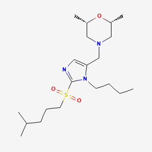 molecular formula C20H37N3O3S B5174661 (2R*,6S*)-4-({1-butyl-2-[(4-methylpentyl)sulfonyl]-1H-imidazol-5-yl}methyl)-2,6-dimethylmorpholine 