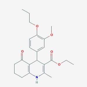 molecular formula C23H29NO5 B5174673 ethyl 4-(3-methoxy-4-propoxyphenyl)-2-methyl-5-oxo-1,4,5,6,7,8-hexahydro-3-quinolinecarboxylate 
