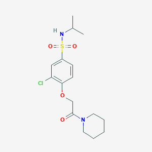 molecular formula C16H23ClN2O4S B5174677 3-chloro-N-isopropyl-4-[2-oxo-2-(1-piperidinyl)ethoxy]benzenesulfonamide 