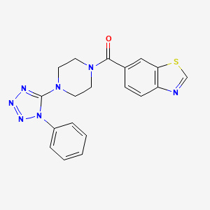 molecular formula C19H17N7OS B5174697 6-{[4-(1-phenyl-1H-tetrazol-5-yl)-1-piperazinyl]carbonyl}-1,3-benzothiazole 