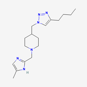 molecular formula C17H28N6 B5174731 4-[(4-butyl-1H-1,2,3-triazol-1-yl)methyl]-1-[(4-methyl-1H-imidazol-2-yl)methyl]piperidine bis(trifluoroacetate) 