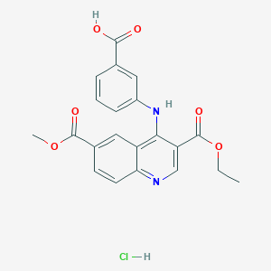 3-{[3-(ethoxycarbonyl)-6-(methoxycarbonyl)-4-quinolinyl]amino}benzoic acid hydrochloride